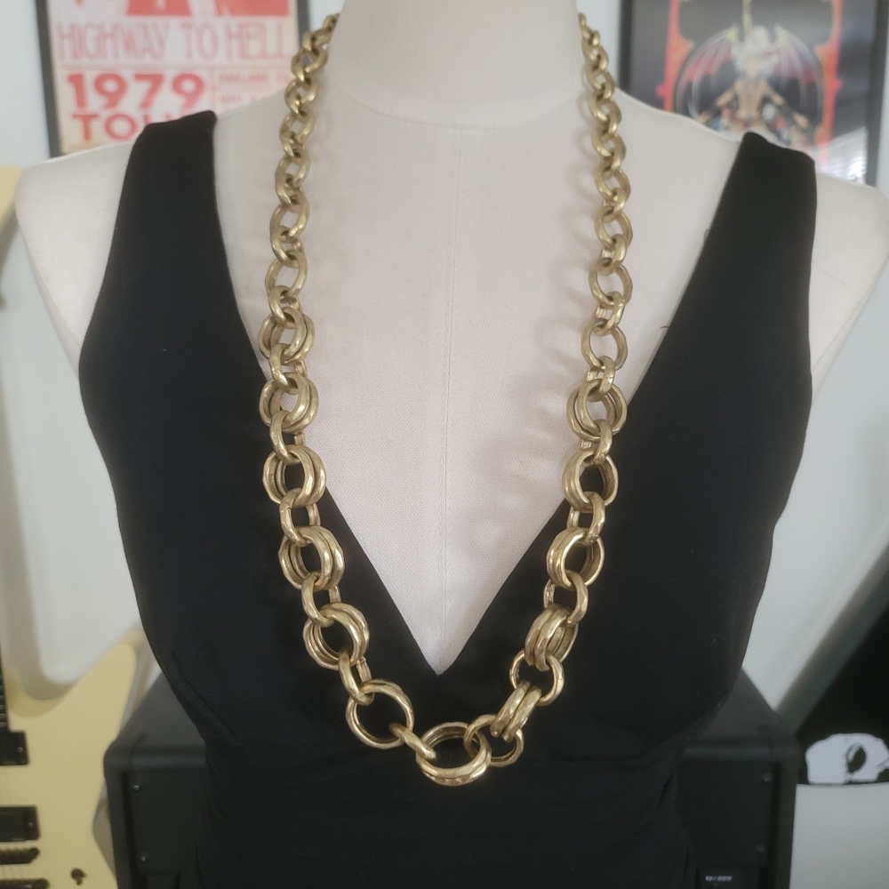 Y2K Kenneth Cole Bold Graduated Link Necklace 34"